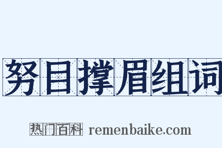 努目撑眉组词是什么意思的图片